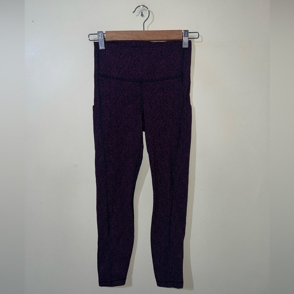 Athleta Ultimate Stash Textured 7/8 Tight size XL Purple black - Picture 5 of 9